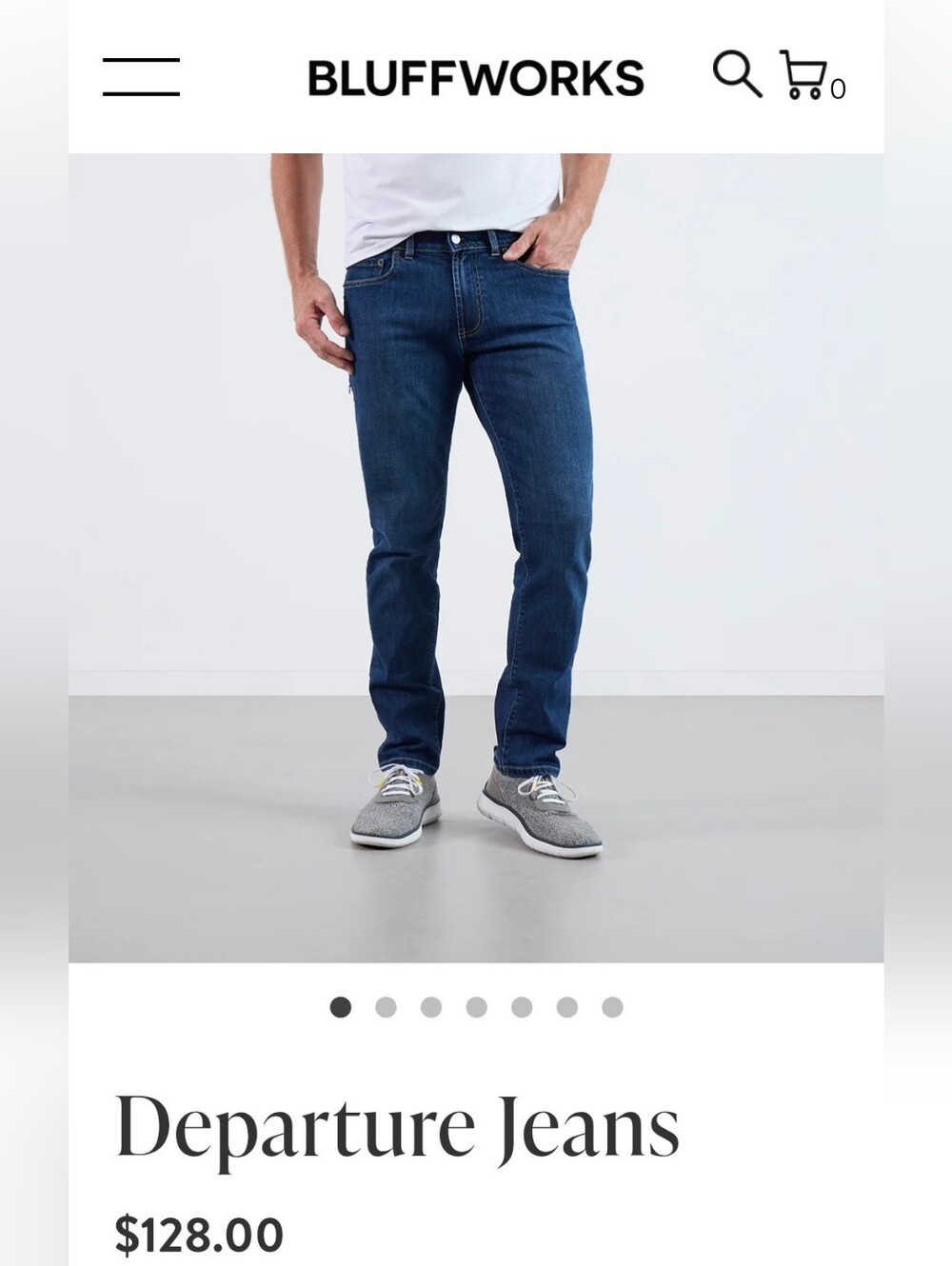 BLUFFWORKS Departure 2.0 Regular Fit Medium Wash Denim Jeans (38Wx30L)